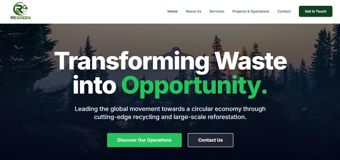 Regreen International – Eco Recycling & Reforestation Sustainability Platform